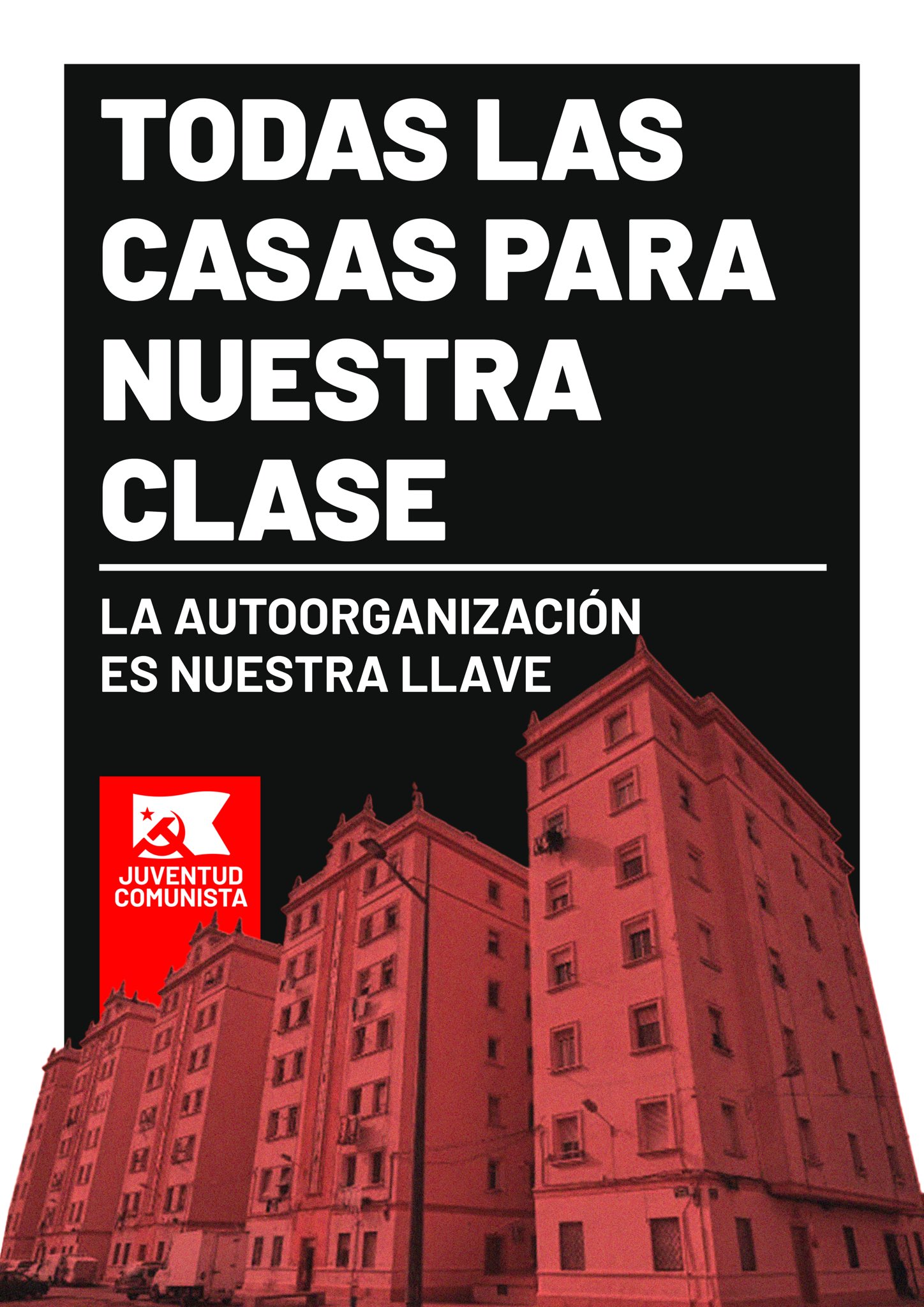 Cartel de la campaña de la Juventud Comunista sobre vivienda