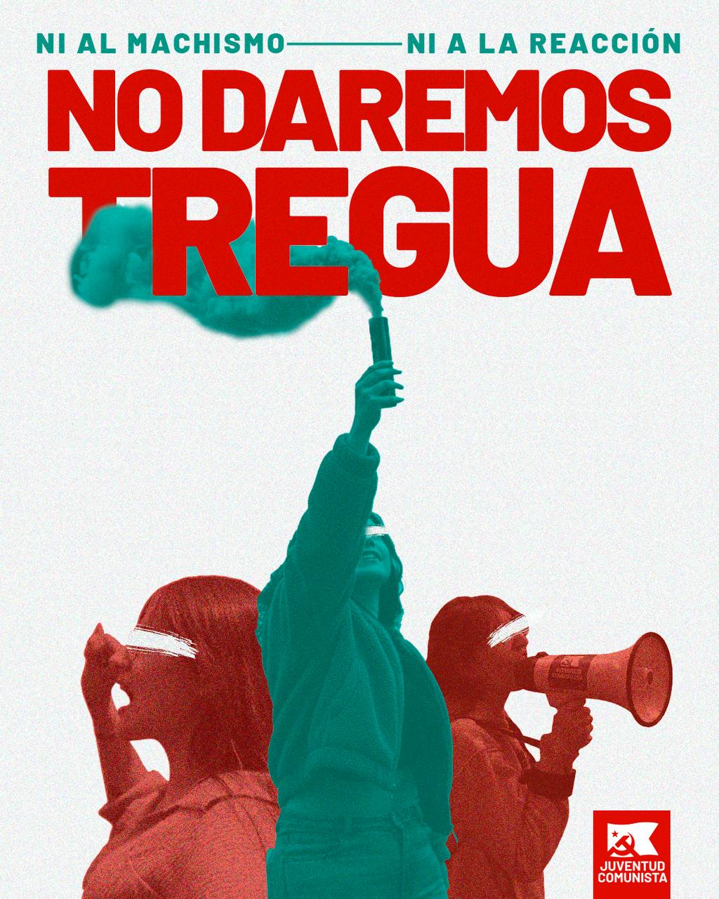 Cartel de la Juventud Comunista sobre la lucha de las mujeres